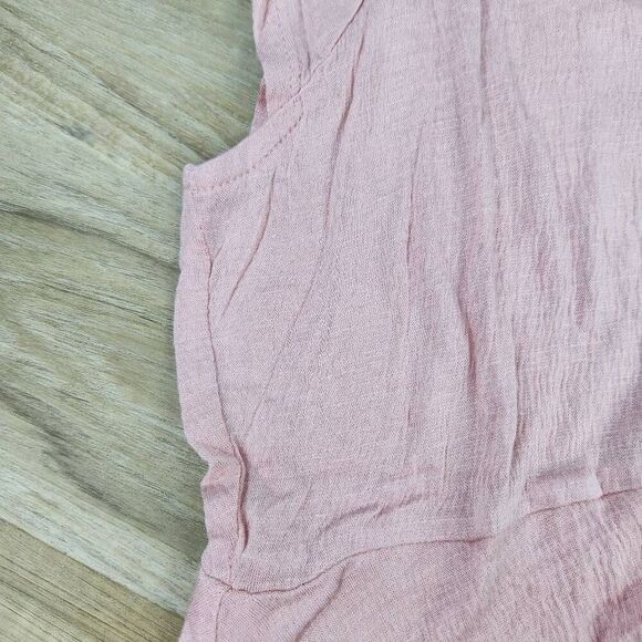 🍑Belle Du Jour Pink Layered Ruffle Cap Sleeve Top Medium - Picture 7 of 9